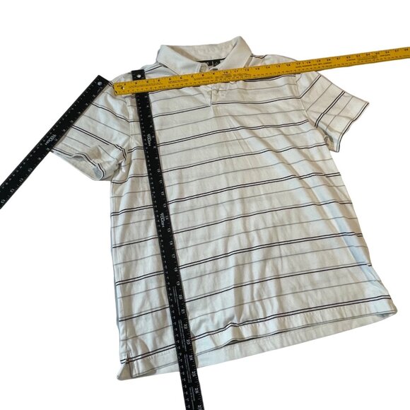 APT. 9 Men's Striped Polo Shirt M White & Black 100% Cotton - Picture 3 of 6